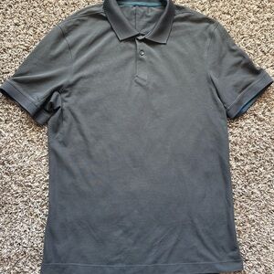 Lululemon Men's Small Grey Polo Shirt Live in Practice Vented Pima Blend